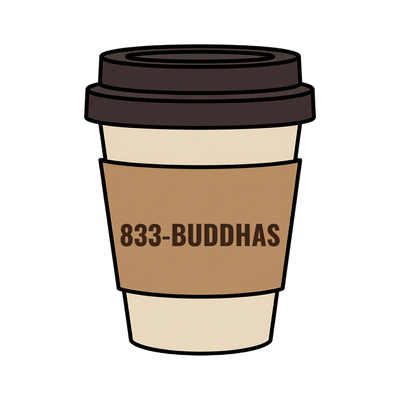 833-BUDDHAS on a coffee cup