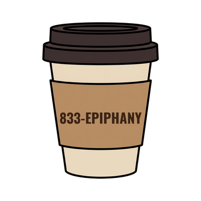 833-EPIPHANY on a coffee cup