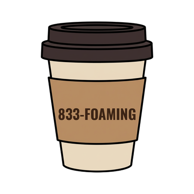 833-FOAMING on a coffee cup