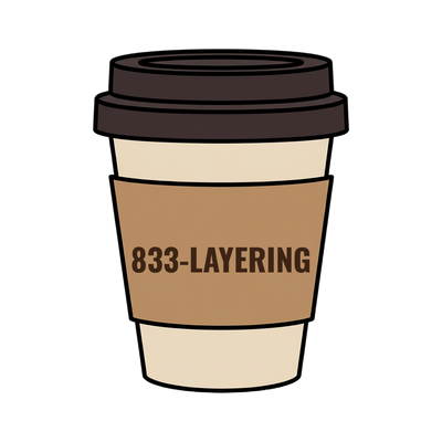 833-LAYERING on a coffee cup