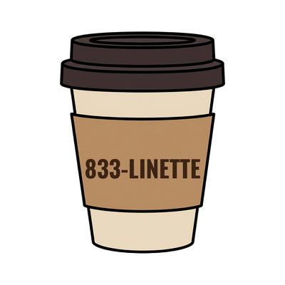 833-LINETTE on a coffee cup
