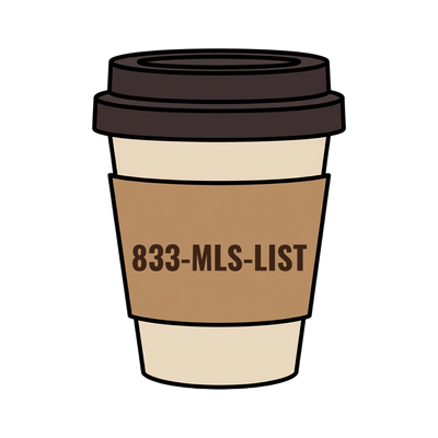 833-MLS-LIST on a coffee cup