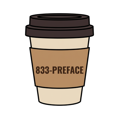 833-PREFACE on a coffee cup
