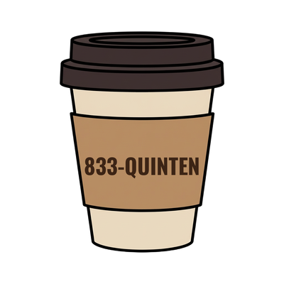833-QUINTEN on a coffee cup