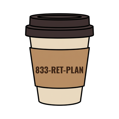 833-RET-PLAN on a coffee cup