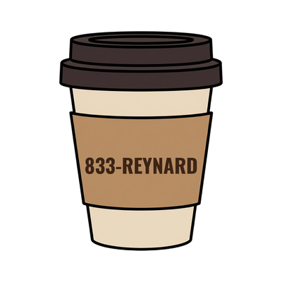 833-REYNARD on a coffee cup