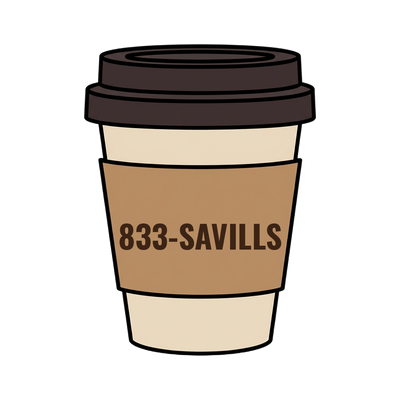 833-SAVILLS on a coffee cup