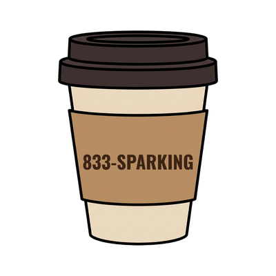 833-SPARKING on a coffee cup