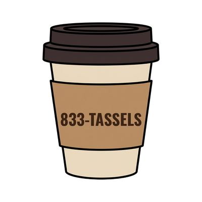 833-TASSELS on a coffee cup