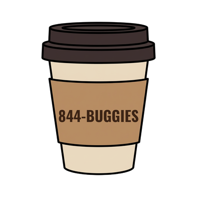 844-BUGGIES on a coffee cup
