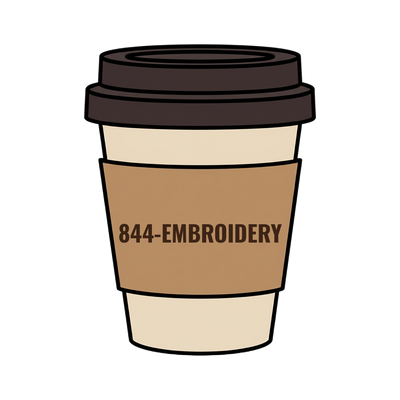 844-EMBROIDERY on a coffee cup