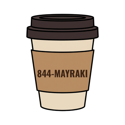 844-MAYRAKI on a coffee cup