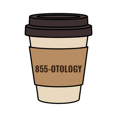855-OTOLOGY on a coffee cup