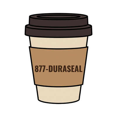 877-DURASEAL on a coffee cup