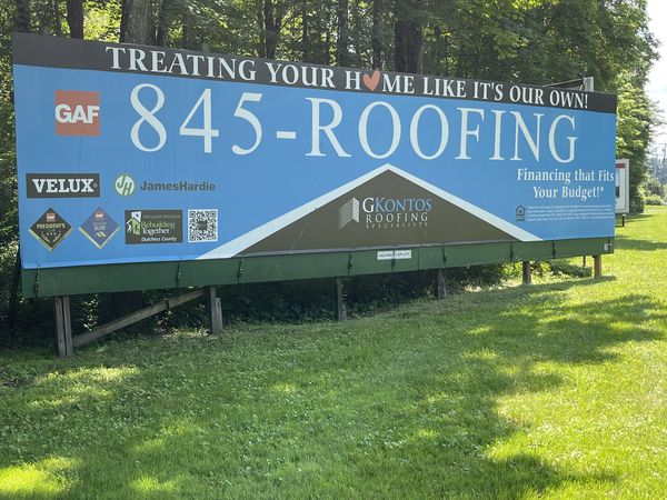 845-ROOFING billboard, Hudson Valley NY